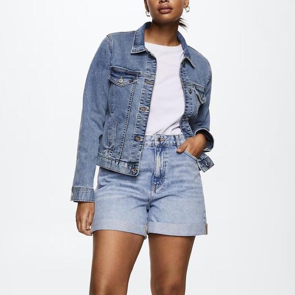 Mango Denim Jacket Medium Wash NWT 4XL - Picture 1 of 9